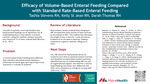 Efficacy of Volume-Based Enteral Feeding Compared with Standard Rate-Based Enteral Feeding