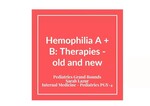 Novel Therapeutics for Hemophilia