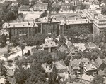 1953 view of the MGH complex with the 1929 pavilion by Maine Medical Center