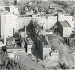 View of the west side of MMC hospital complex, c. 1969-1973 by Maine Medical Center